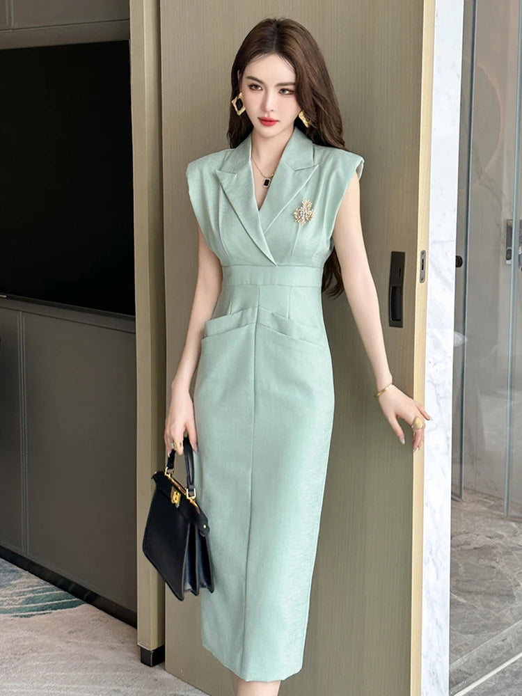 green emerald velvet dress Satin Mint Green Cocktail Midi Dress main image 0