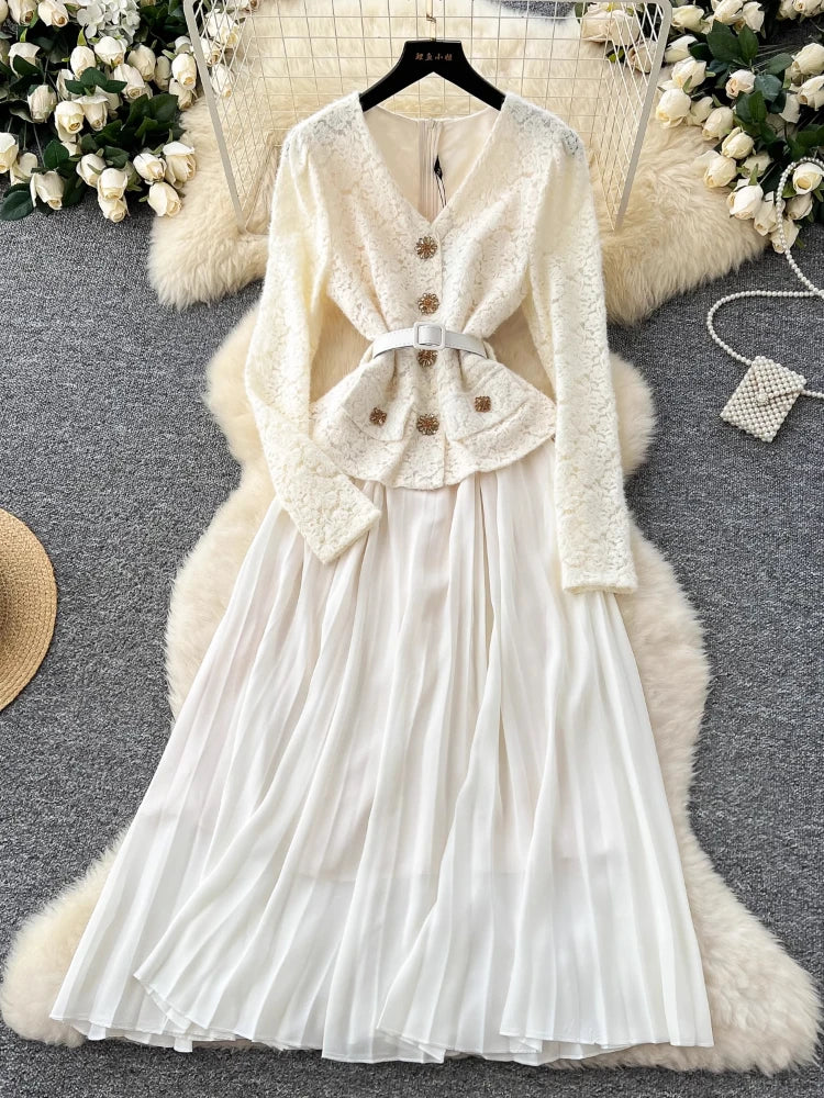 long sleeve lace rustic wedding dress Long Sleeve Lace Tulle Boho Wedding Dresses Rustic Bridal Dress AWD13534 main image 1
