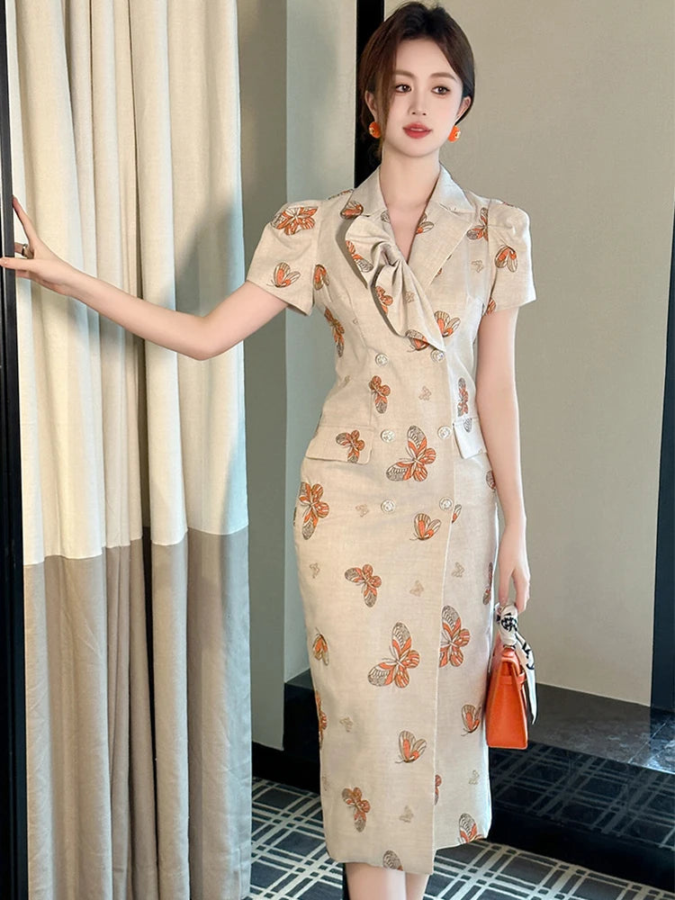 butterfly short sleeve dress Kasia Blue Butterfly Short Dress - short sleeve