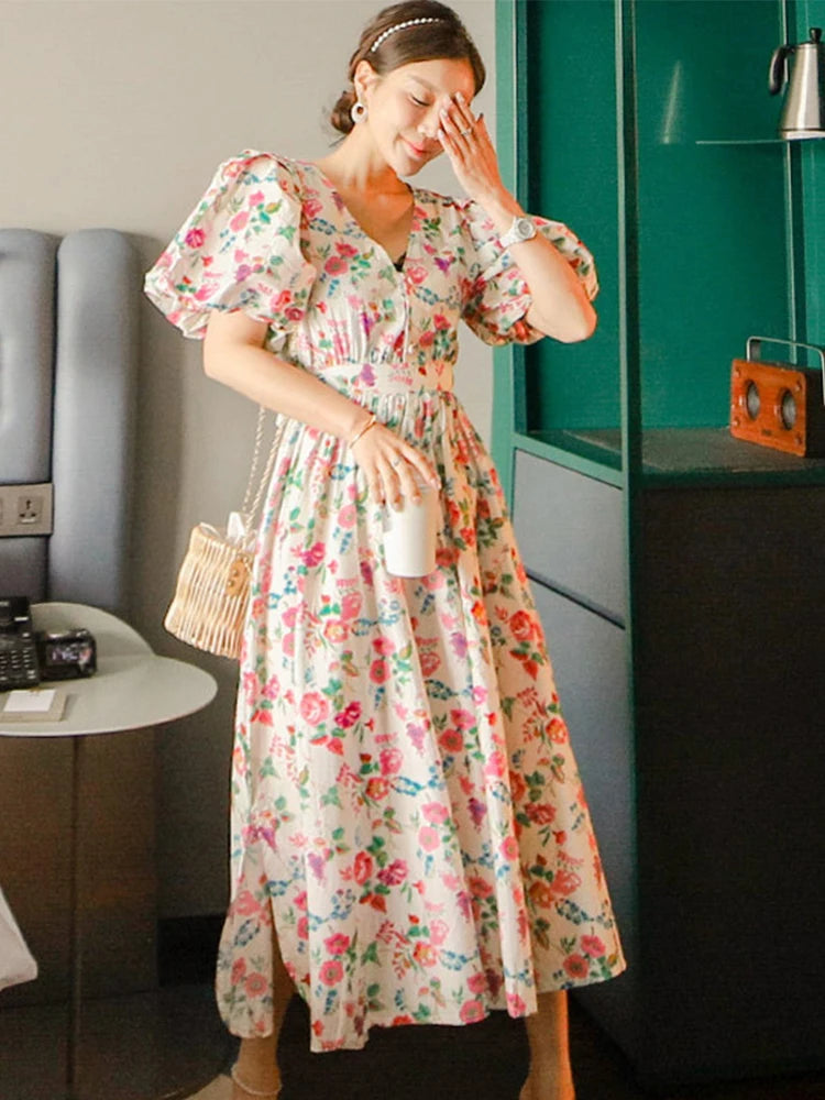 floral maxi dress with pockets Printed Serene Maxi Dress Sapphire Floral S