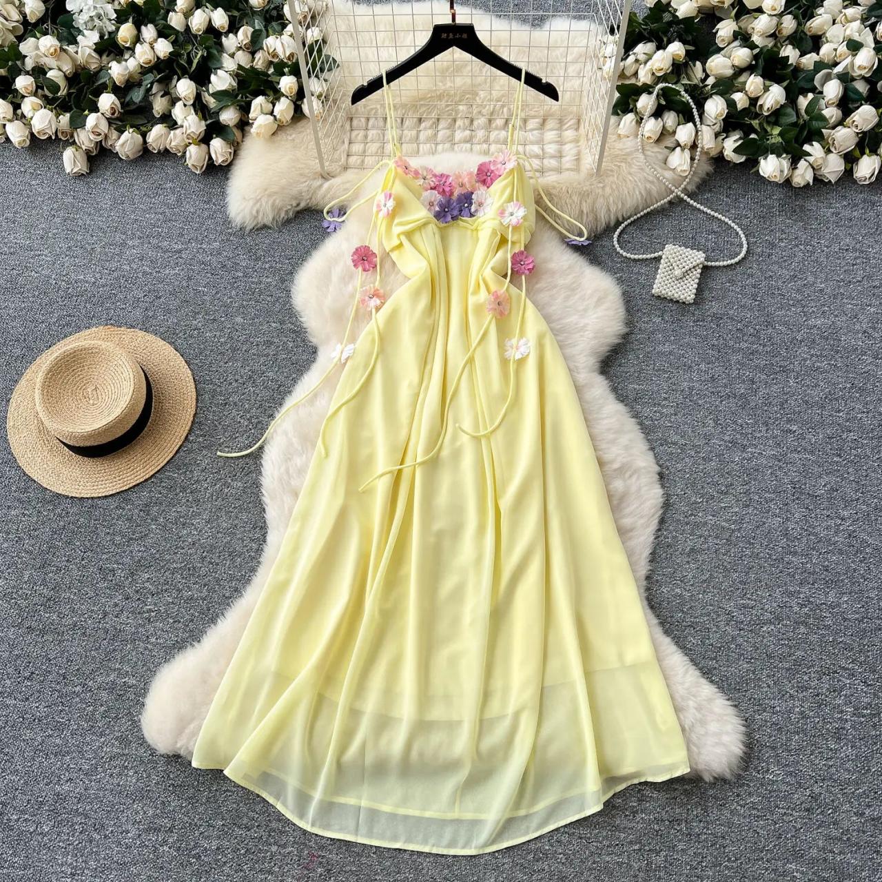 yellow floral flowy dress Sail To Sable Mini Dress