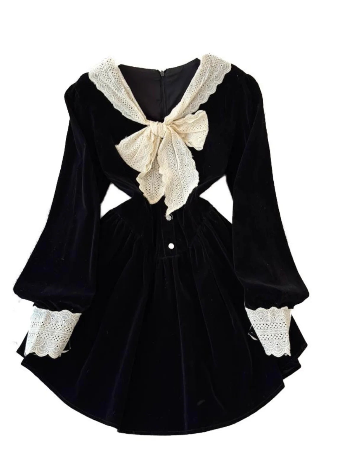 chinese dress ladies Victorian Whisper Lace Collar Dress  ModCloth