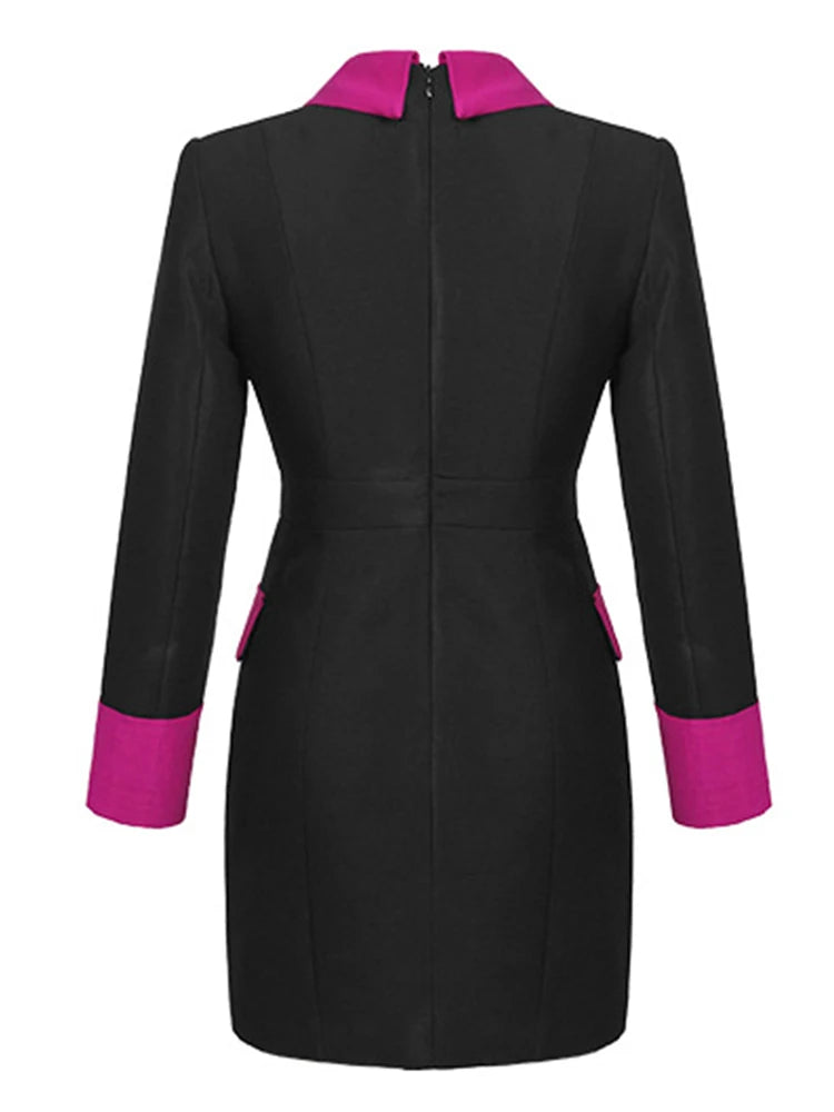 Womens Black Dress With Pink Contrast Trim on Luulla