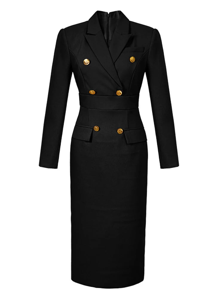 slim fit dress slacks L'agence Meyumi Knit Blazer Mini Dress - Black main image 0