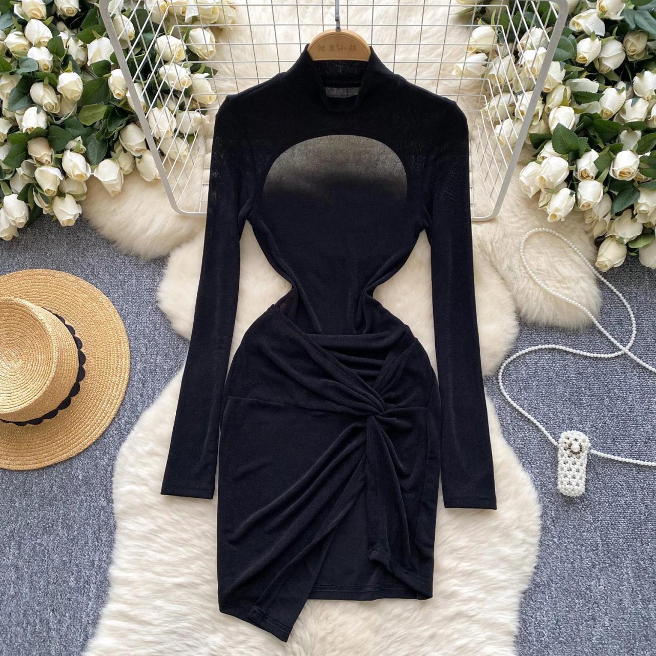 cut out ruched bodycon dress Short Sleeve Cutout Ruched Bodycon Midi Dress Black / Medium