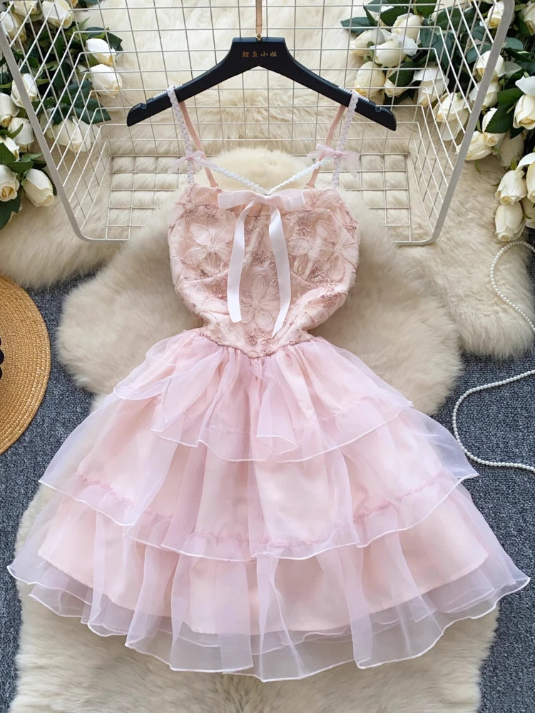knee length dresses for ladies Ruffle Tulle Slip Dress