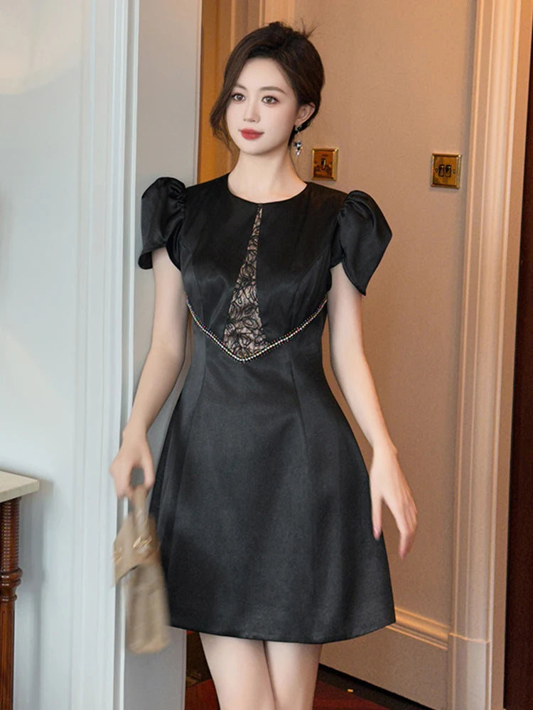 slimming black party dress Womens One Shoulder Black Maxi Dress Elegant Slim Fit Bodycon Long Dress  Satin Stretch Evening Party