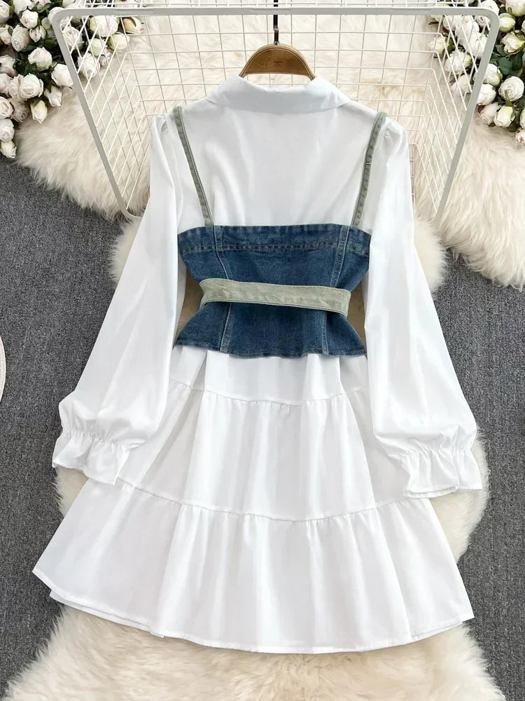 white denim corset dress Sassy Shortcake Billie Jean Dress