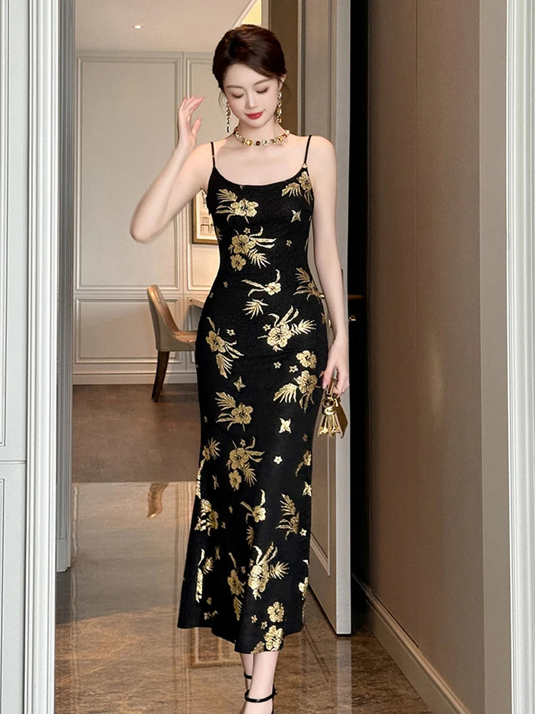 Elegant Gold And Black Clothes Noble Fashion Black Gold Print