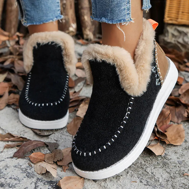 Cozy Faux Fur Lined Slip-on Winter Boots on Luulla
