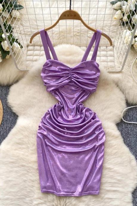 purple stretch satin bodycon mini dress Sheath-Column Mini Stretch Satin Short Homecoming Dresses COCOMELODY CS1073, Pastel Lilac